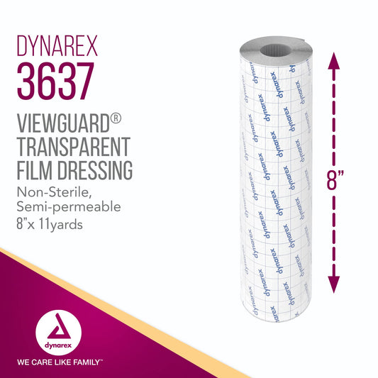Dynarex View Guard transparent film roll provides moisture barrier for wounds
