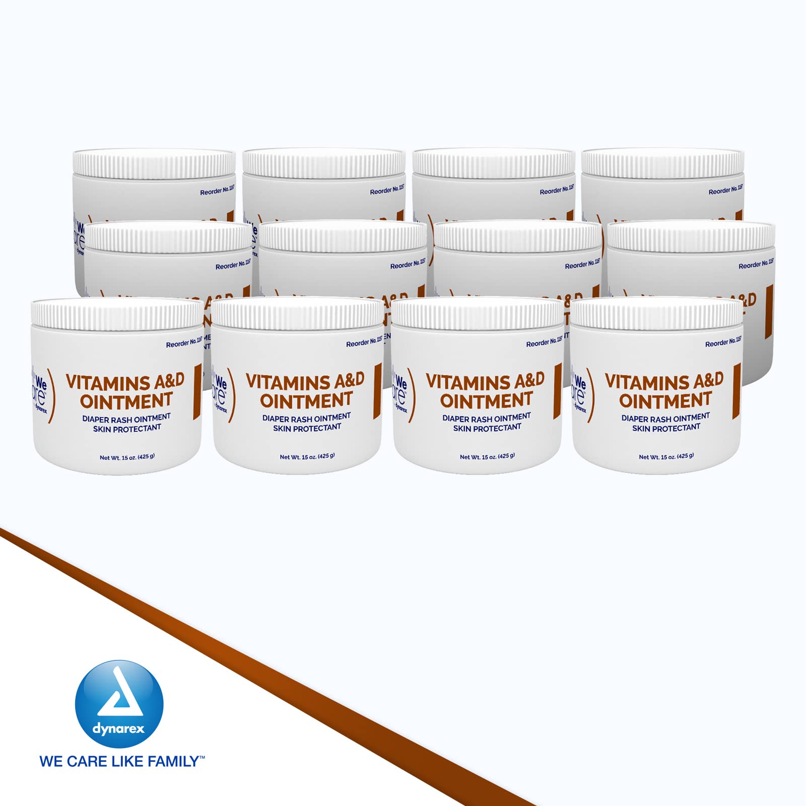 Person applies Dynarex Vitamins A and D Ointment to dry skin.