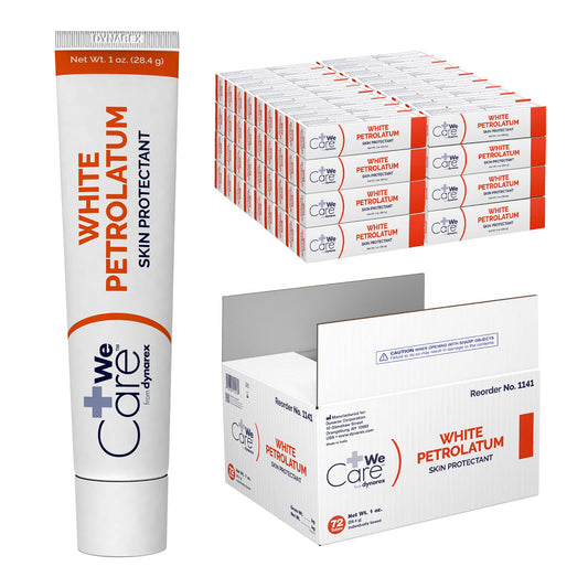 Dynarex white petroleum jelly 1oz tube for convenient daily moisture