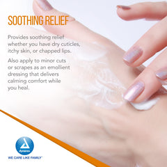 Dynarex white petroleum jelly texture close up shows smooth consistency