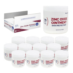 Dynarex Zinc Oxide Ointment jar closeup for protective barrier use
