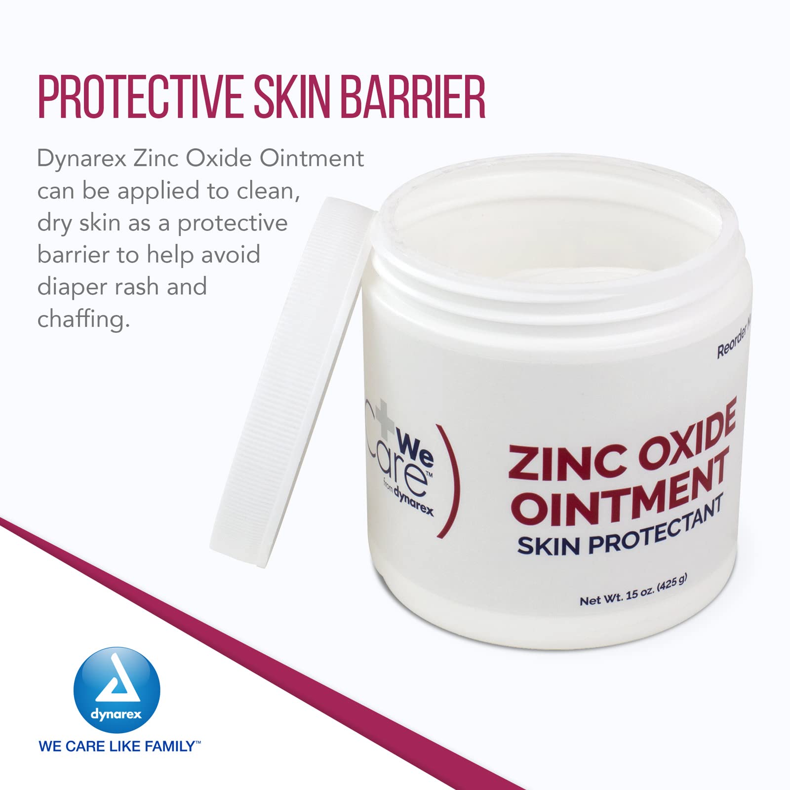 Dynarex Zinc Oxide Ointment on irritated skin to help calm