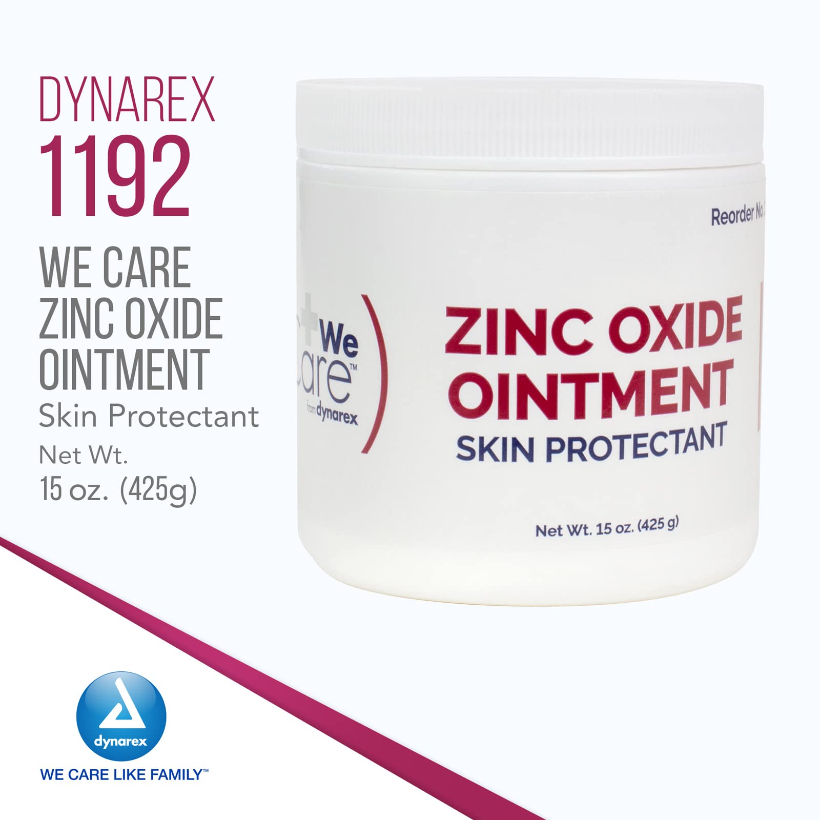 Dynarex Zinc Oxide Ointment spread on skin for soothing relief