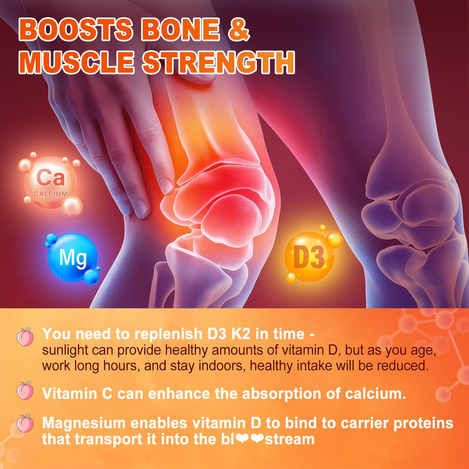 DytistAid bottle side label emphasizes D3, K2, and minerals for bone health.