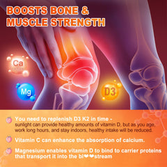 DytistAid bottle side label emphasizes D3, K2, and minerals for bone health.