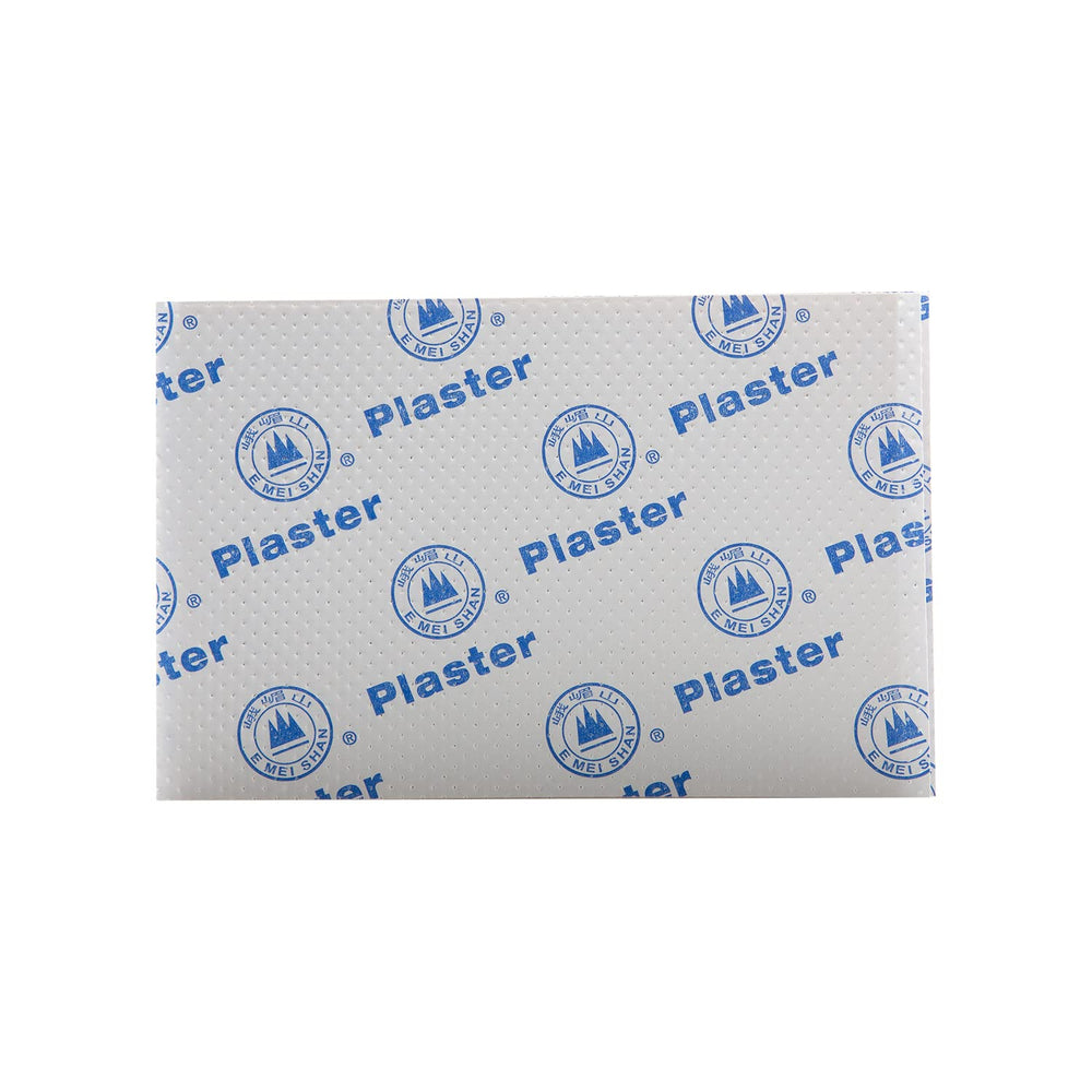 Plaster in use with breathable backing for skin comfort.