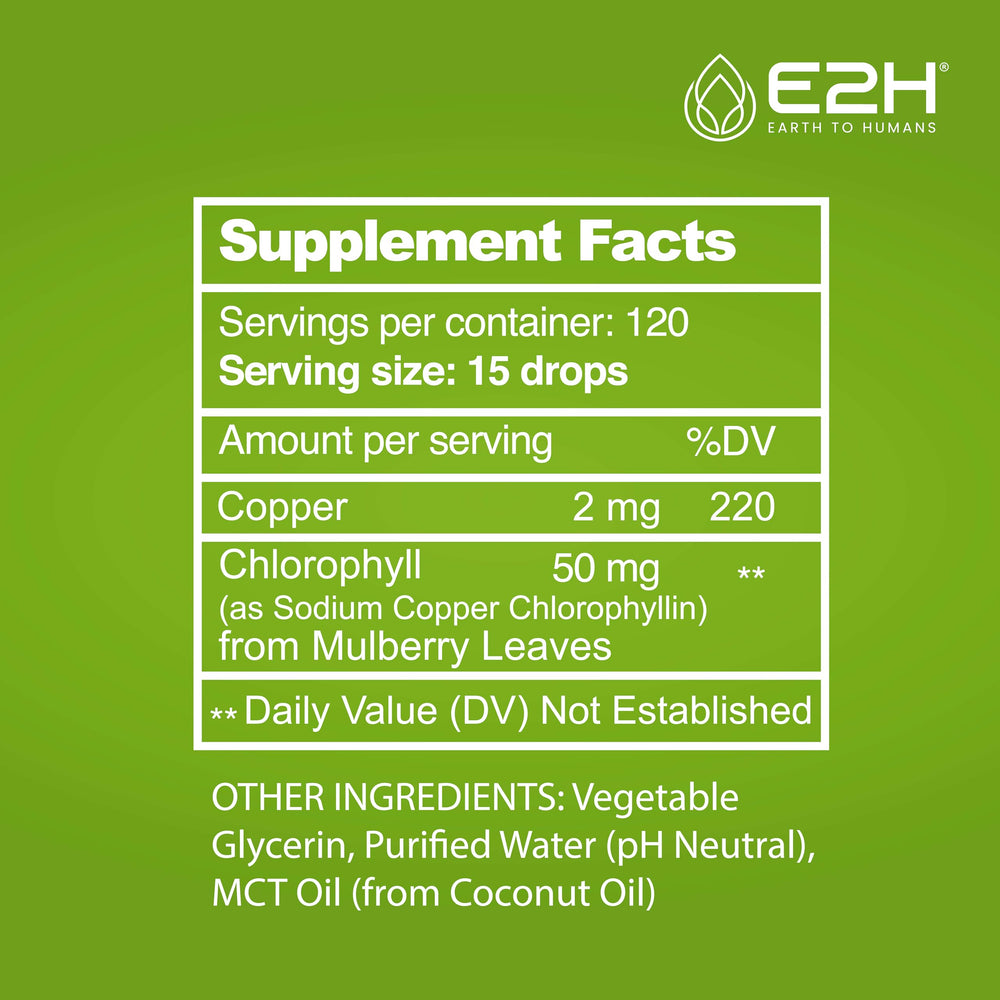 E2H ingredients list emphasizes natural, non-GMO, gluten-free formula.