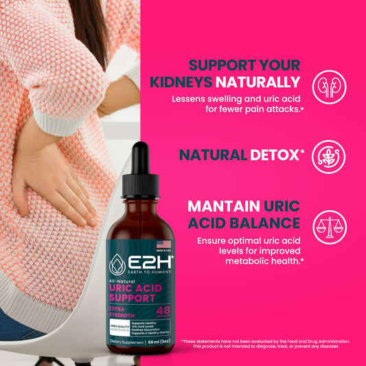 E2H Uric Acid Support Devil’s Claw powder highlights natural balance potential.