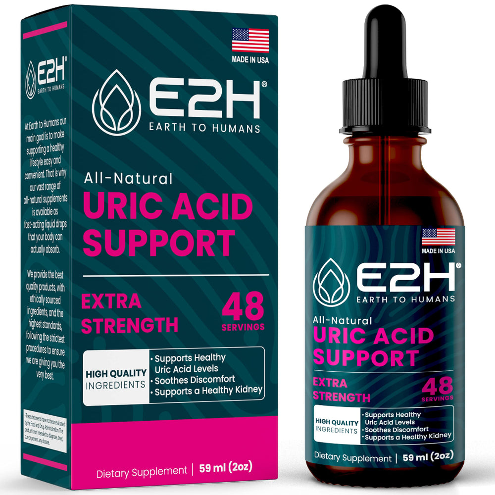 E2H Uric Acid Support bottle pour for easy dosing