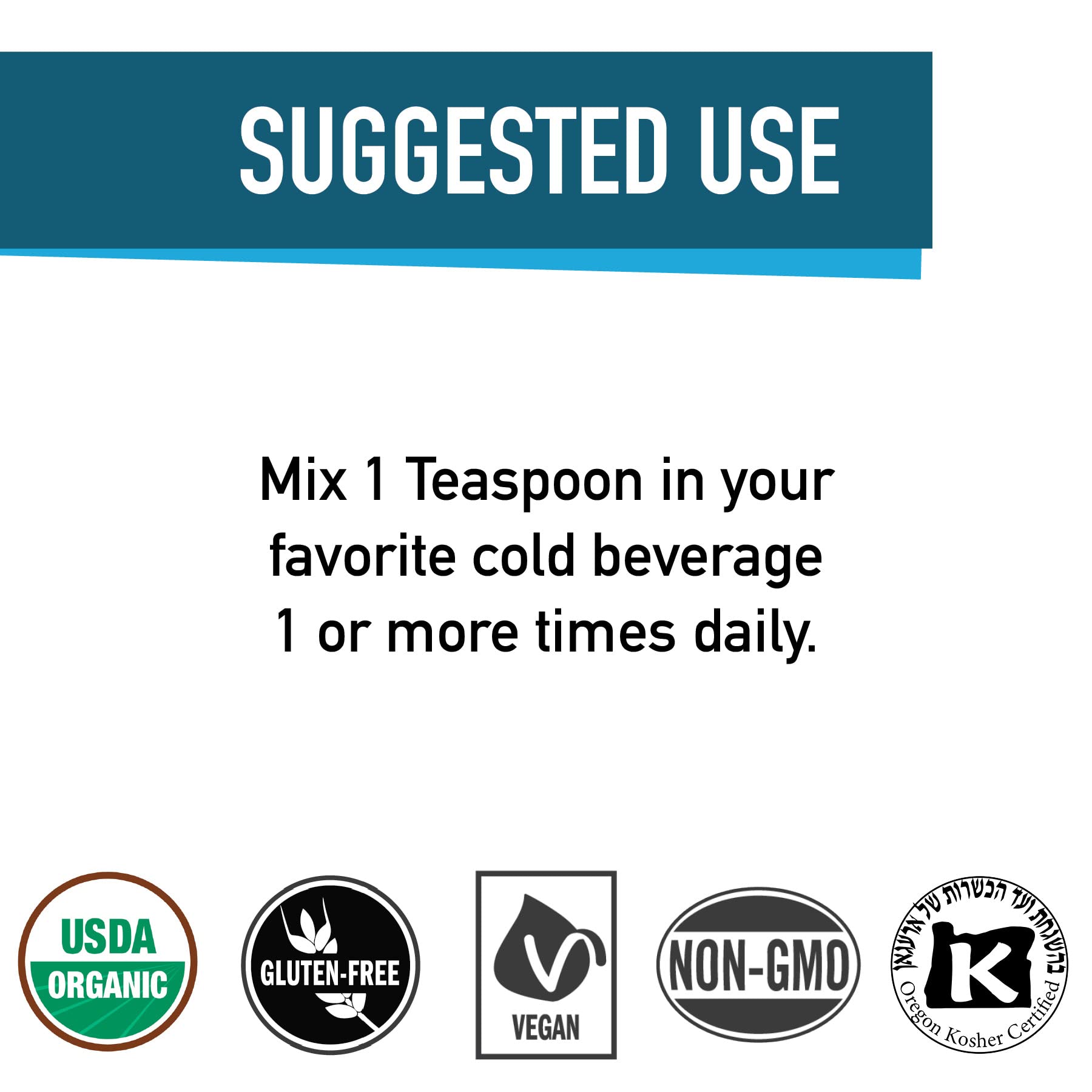 E3LIVE Blue Majik blue powder blends smoothly into drinks.
