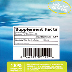 E3LIVE Blue Majik dispenses into water for a vibrant, energizing drink.