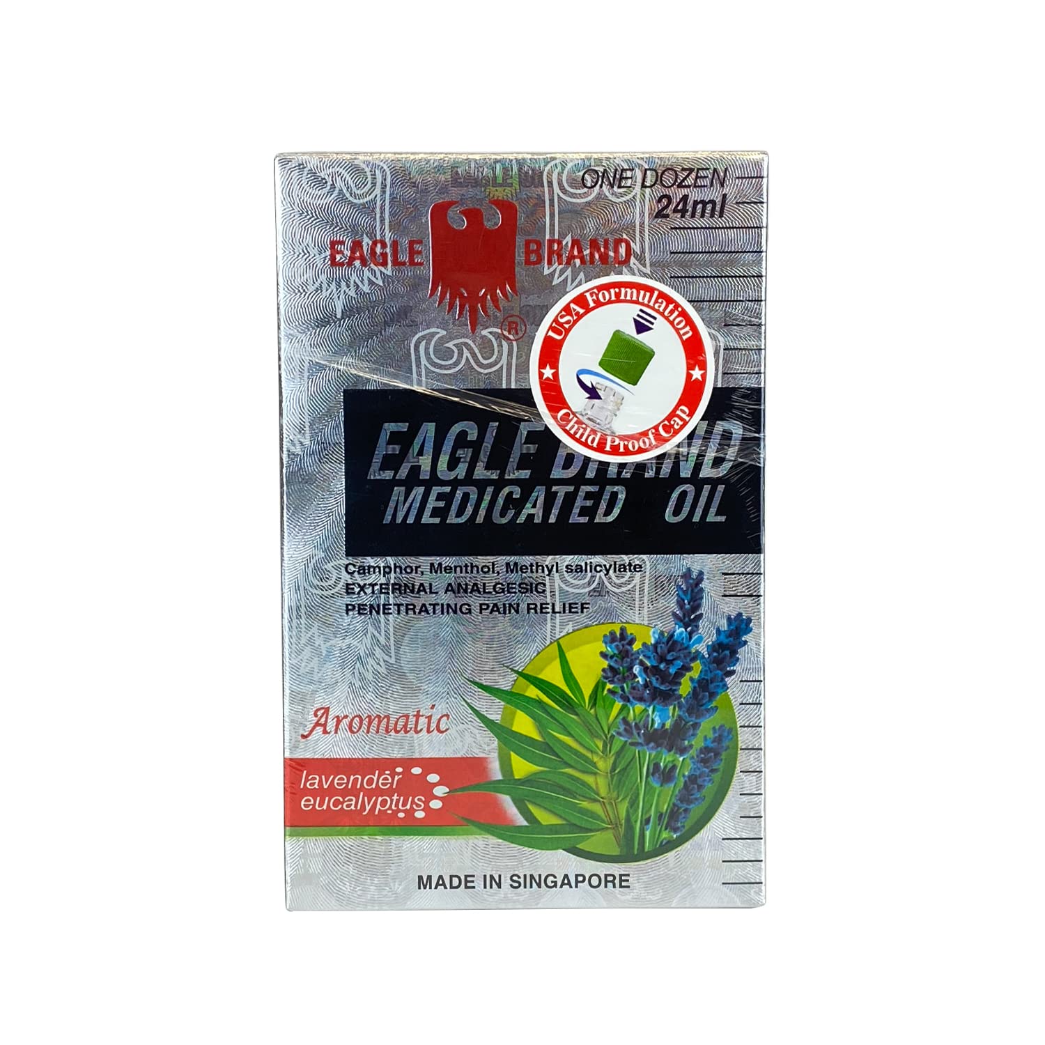Eagle Brand medicated oil applied to skin for targeted massage.
