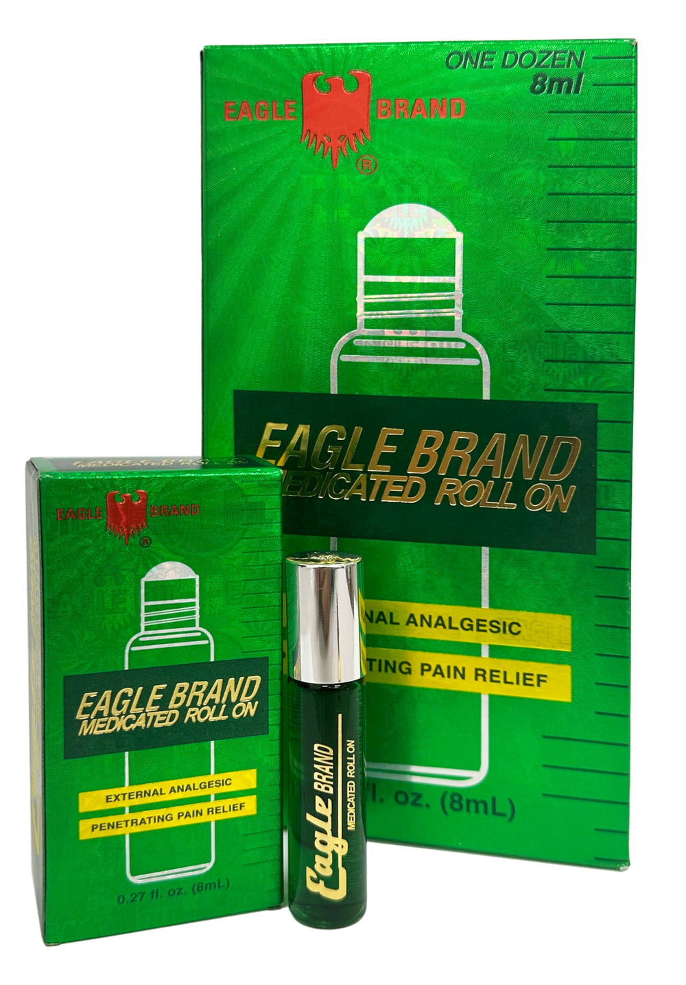 Eagle Brand Medicated Oil Roll-On pack of 12 for easy at-home and travel relief.
