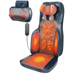 Eagye Shiatsu massager front view shows a full back cushion for desk use.