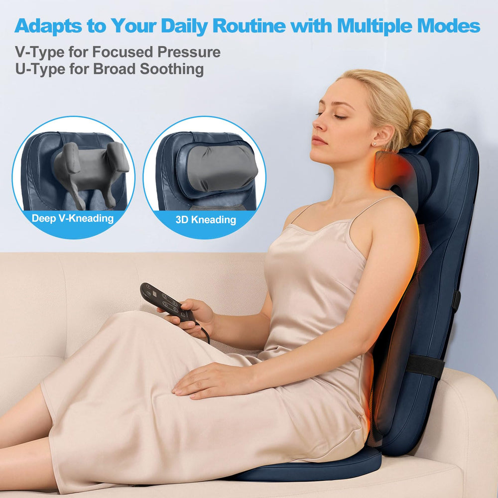 Eagye Shiatsu interchangeable heads let you adjust pressure for targeted relief.