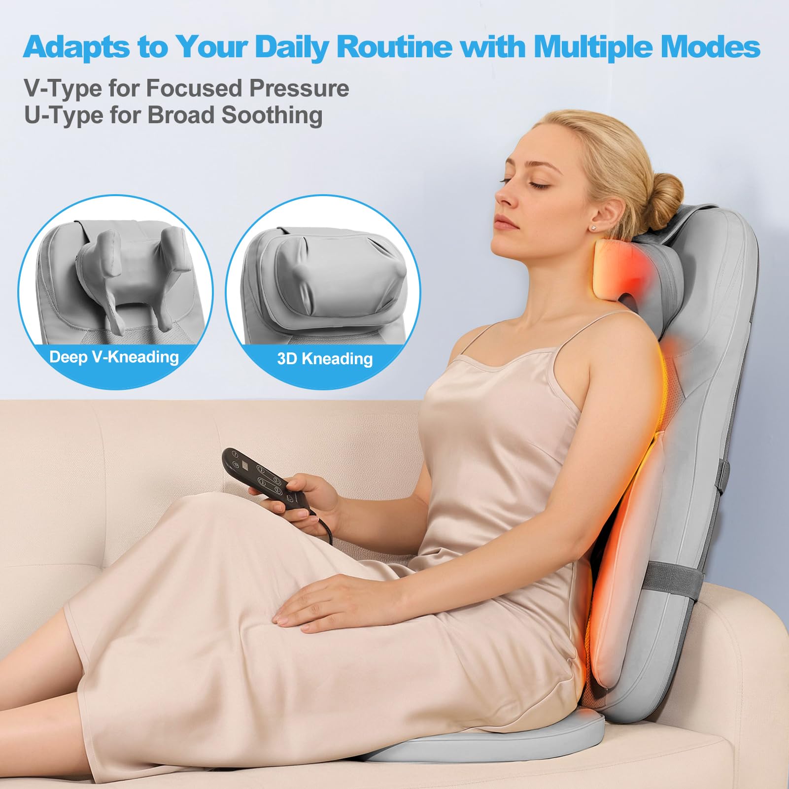 Eagye massager remote control for easy session customization.