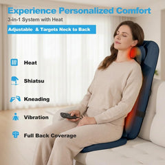 Eagye Shiatsu massager remote control allows quick intensity tweaks.
