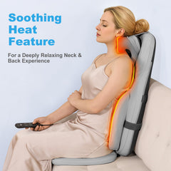 Eagye universal-fit straps secure the massager on most chairs.