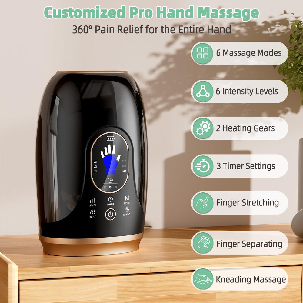 Ealken Hand Massager LED screen view demonstrates easy control for personalized sessions