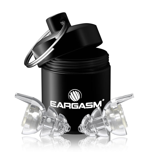 Eargasm All-Nighters earplugs with two shell sizes for comfortable sleep.