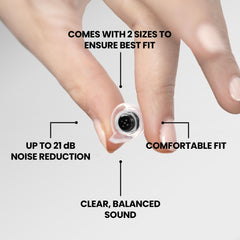 Eargasm blackout metallic finish demonstrates discreet, stylish hearing protection at events