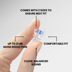 Eargasm Smaller Ears Earplugs ideal for concerts, preserving sound clarity at lower volume.