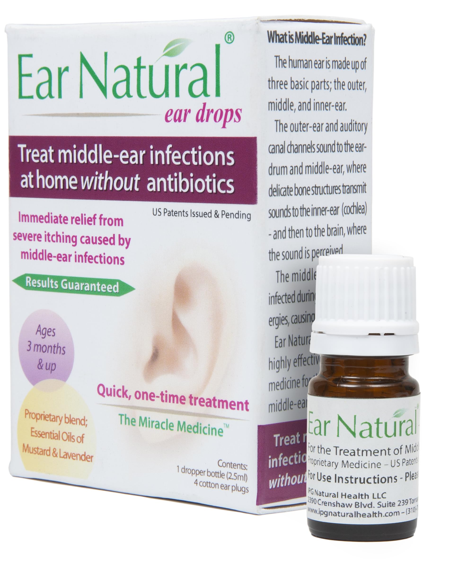 EarNatural ear drops bottle close-up for precise, mess-free application