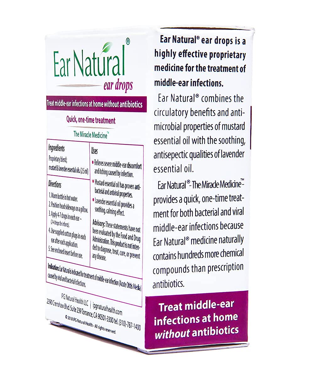 EarNatural lavender oil swirl highlights natural ingredients