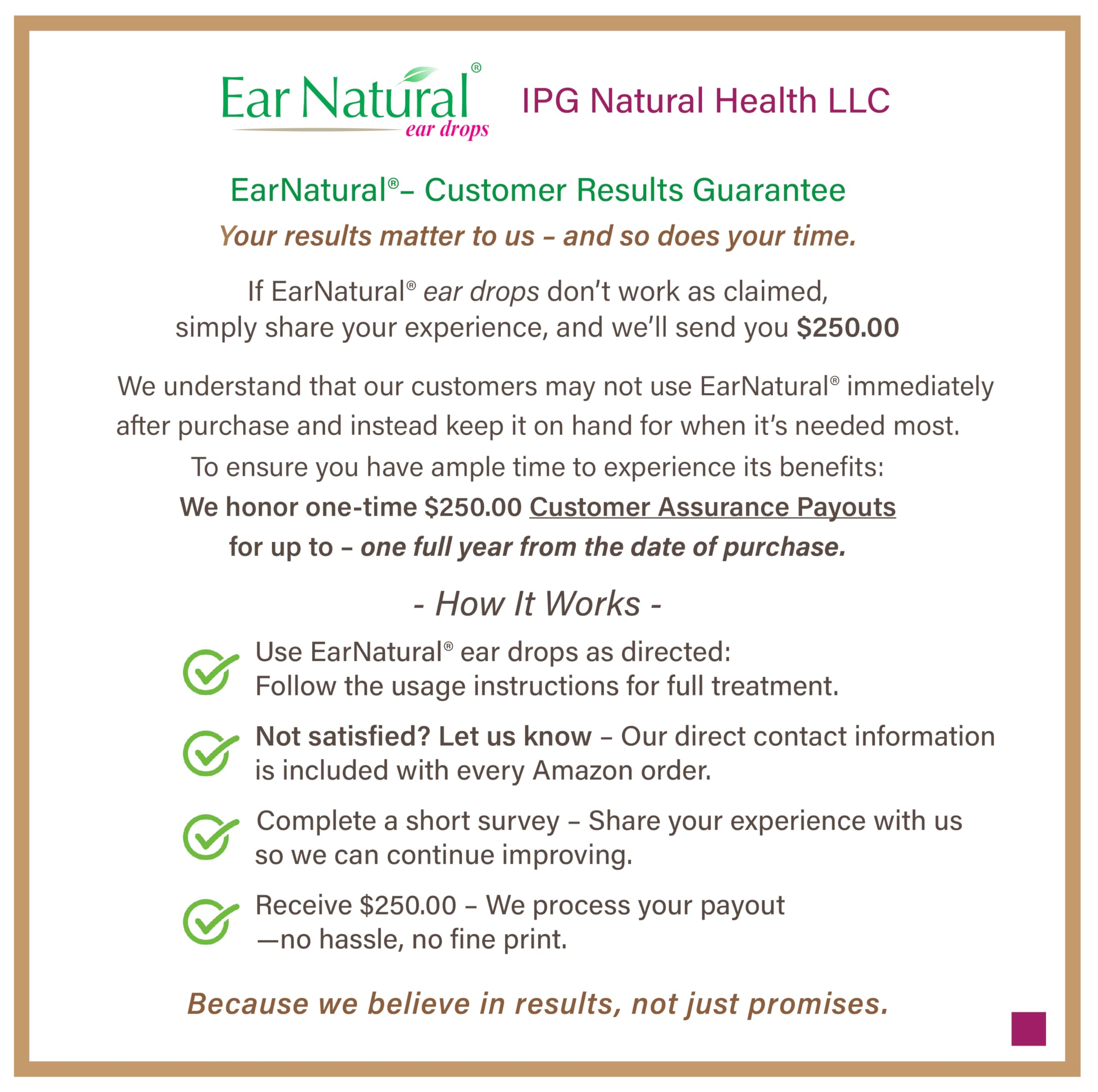 Warm the EarNatural bottle for smoother, comfortable use