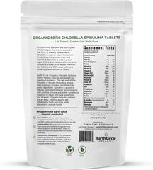 Earth Circle Organics 50-50 tablets packaging highlights balanced algae blend.