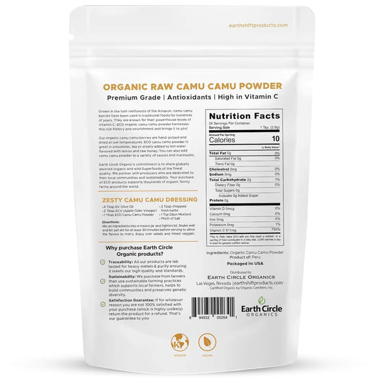 Earth Circle Organics Camu Camu powder scoop for shakes and smoothies