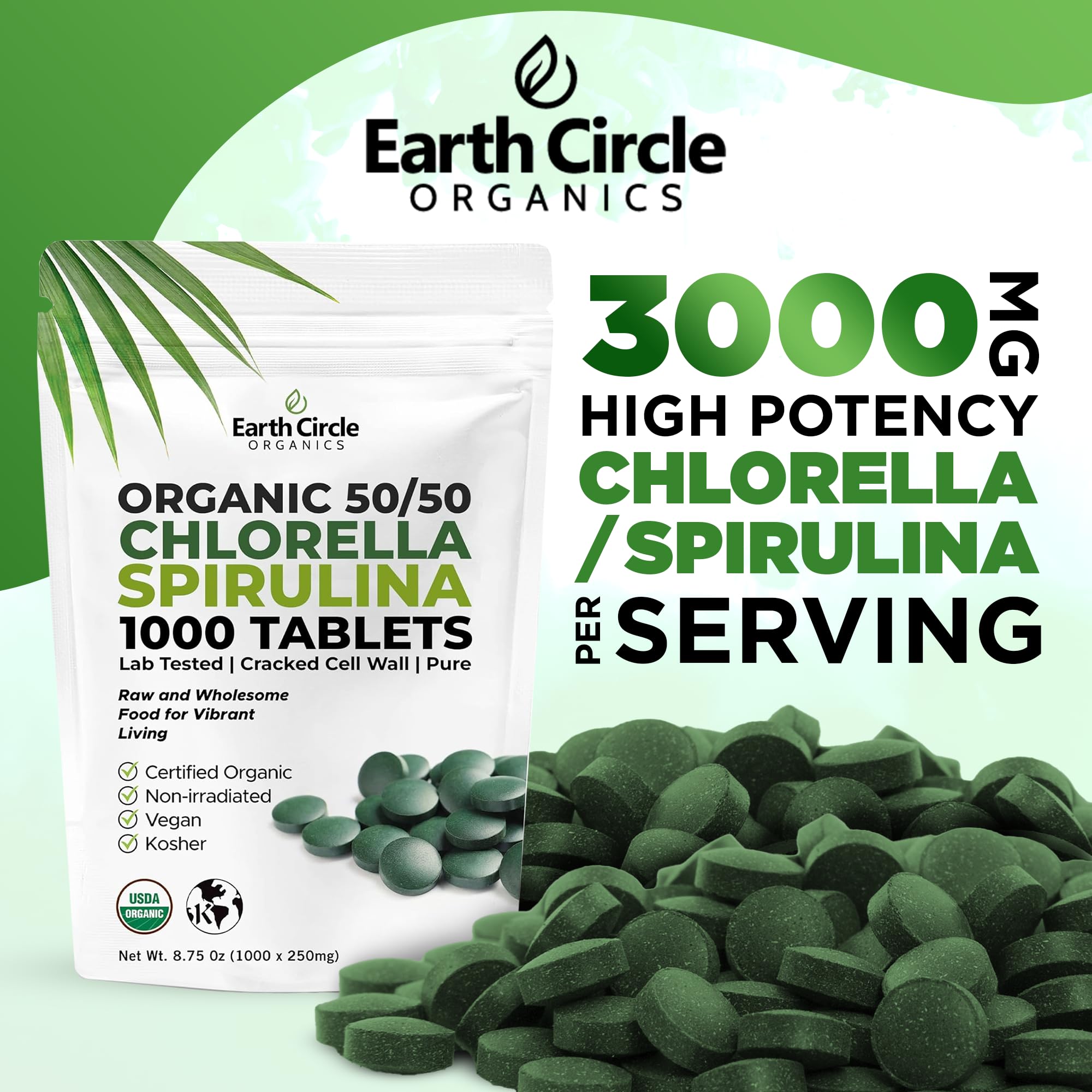 Earth Circle Organics sun-grown Taiwan algae signify premium quality.