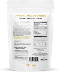 Earth Circle Organics Yellow Maca Powder closeup reveals fine pale-yellow texture perfect for mixing.