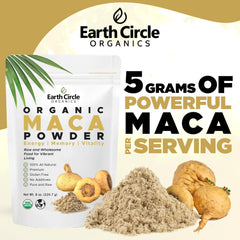 Earth Circle Organics Yellow Maca Powder stirred into latte for a subtle earthy note and flavor.