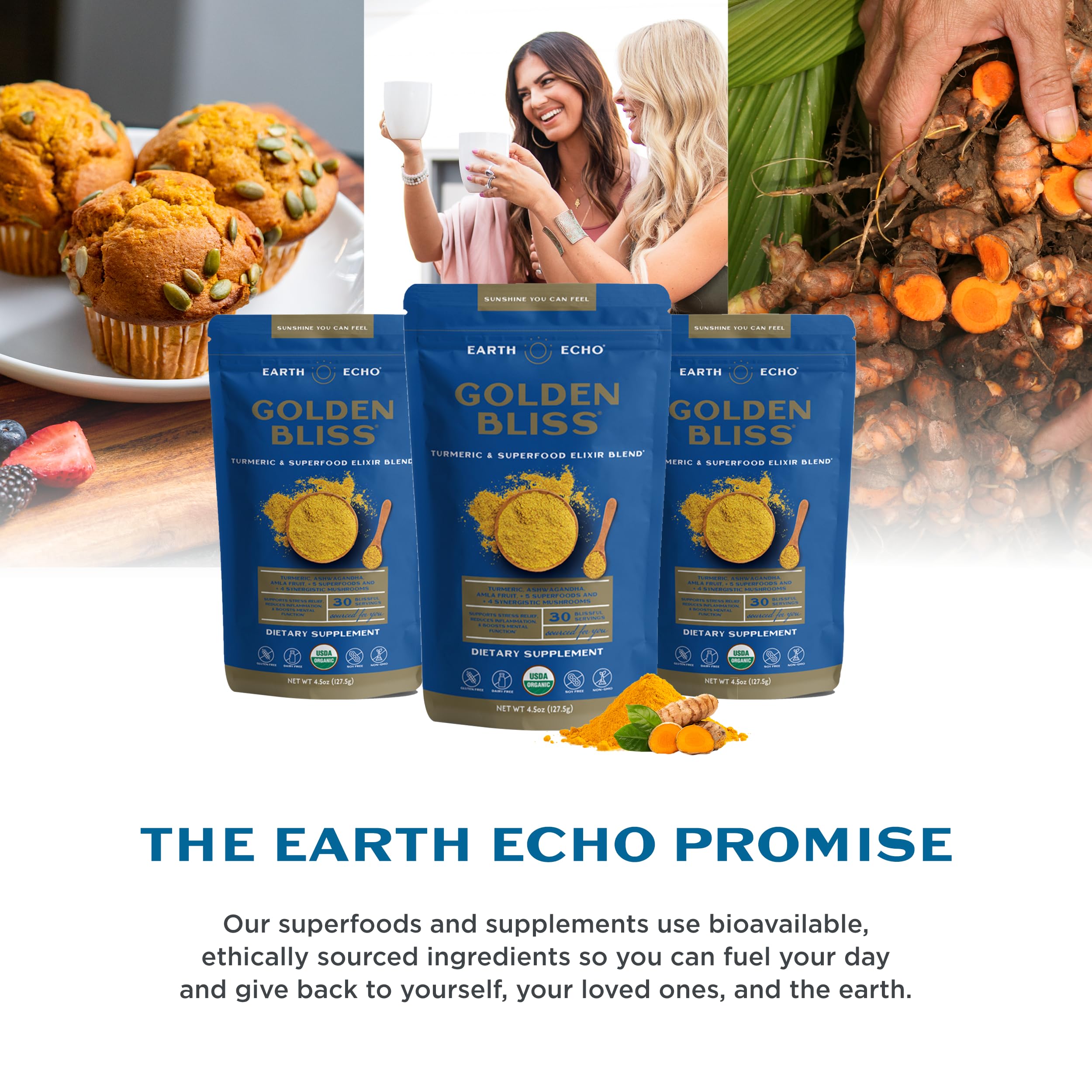 Earth Echo Golden Bliss organic-packaging reflects sustainable lifestyle choices