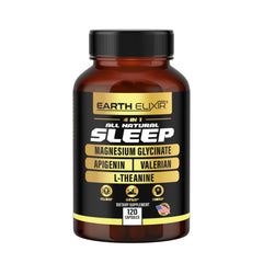 Earth Elixir bottle front label shows premium sleep support.