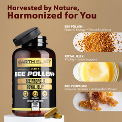 Earth Elixir non-GMO label emphasizes purity and clean bee ingredients.