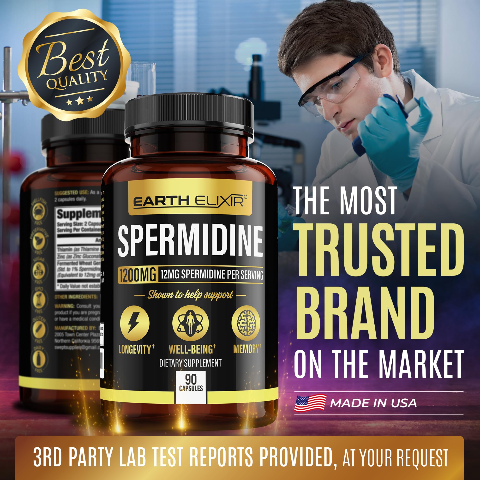Fermented wheat germ visual from Earth Elixir Spermidine ingredients.