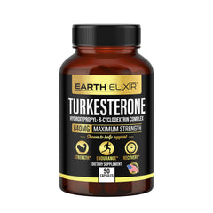 Earth Elixir Turkesterone vegan-friendly icon signals plant-based sourcing.