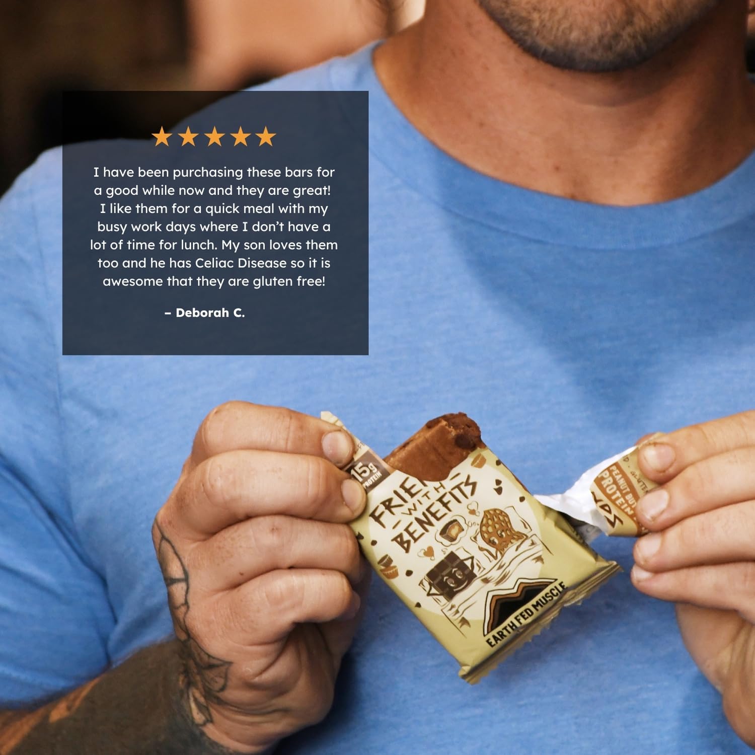 Earth Fed Muscle bar ingredients with honey and coconut oil for natural energy