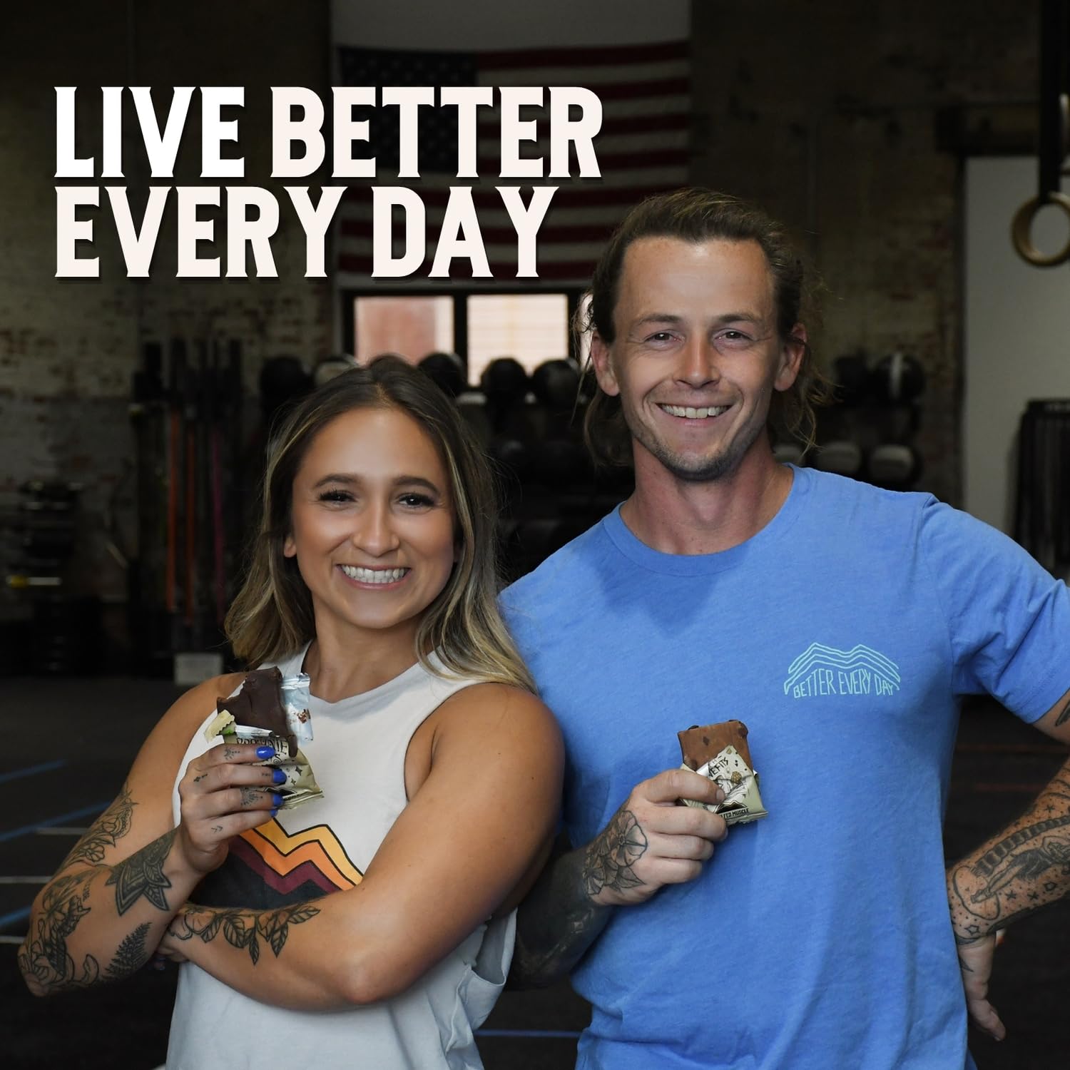 Earth Fed Muscle Brownie Points bar unwrap reveals creamy texture and brownie-like bite.