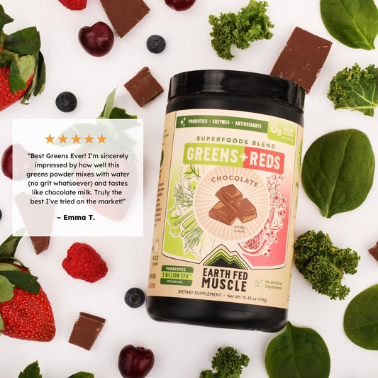 Earth Fed Muscle scoop dispensing a single serving for busy days.