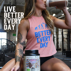 Earth Fed Muscle gluten-free soy-free hormone-free label on packaging.