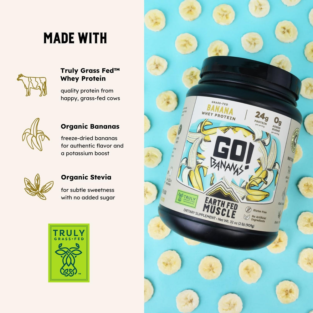 Earth Fed Muscle Go! Bananas shake blend creates smooth, clump-free texture.
