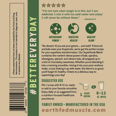 Earth Fed Muscle mixing powder in water or smoothie for quick nourishment.