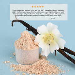 Earth Fed Muscle Morning Charge coconut milk powder jar emphasizes a five-ingredient clean creamer.