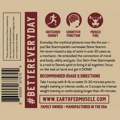 Close-up of Stammpede Sour Cherry packaging emphasizes vegan, caffeine-free option