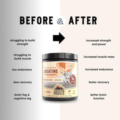 Transcend creatine powder jar on a clean countertop