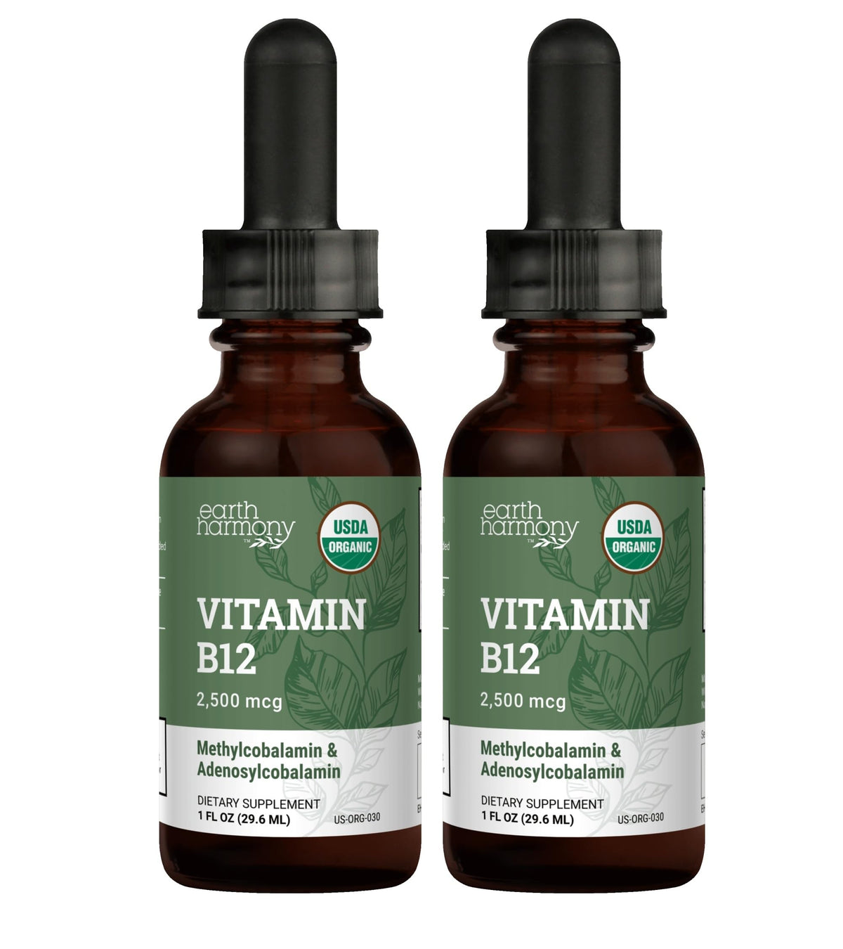 Earth Harmony Naturals B12 liquid drops bottle supports steady energy