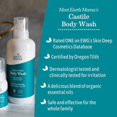 Earth Mama Ginger Fresh product label fragrance-free and gentle for sensitive skin